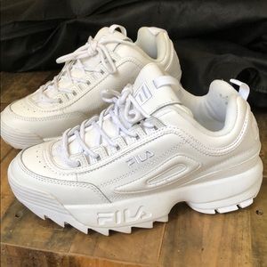 Fila white tennis shoes